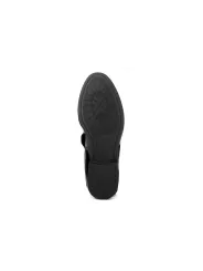 Schwarze Schuhsohle mit Profilstruktur