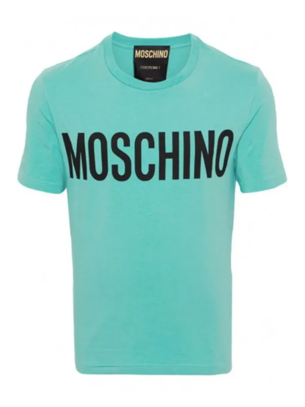 "Moschino T-Shirts im Sale | Moschino Herren TShirt Azurblau Frühling Sommer online kaufen"|Planet-Deluxe