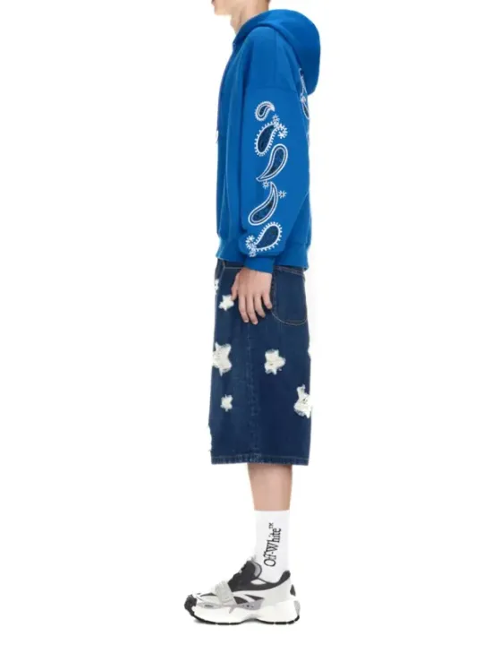 "Off-White Sweatshirts im Sale | Offwhite Herren Fleece Hoodie Azurblau Herbst/Winter online kaufen"|Planet-Deluxe