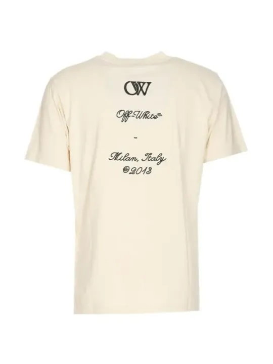 "Off-White T-Shirts im Sale | Offwhite Herren TShirt Beige Druck Herbst Winter online kaufen"|Planet-Deluxe
