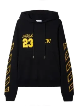 "Offwhite Herren Fleece Hoodie Schwarz - Herbst/Winter"