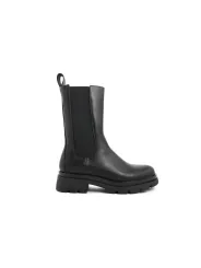 Schwarze Leder Chelsea Stiefeletten