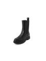 Schwarze Leder Chelsea-Stiefeletten Attitude