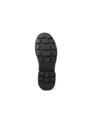 Schwarze Leder Stiefeletten mit Profilsohle