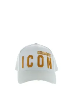 "Dsquared2 Herren Sommerhut Weiß – Stylische Baumwoll-Cap"