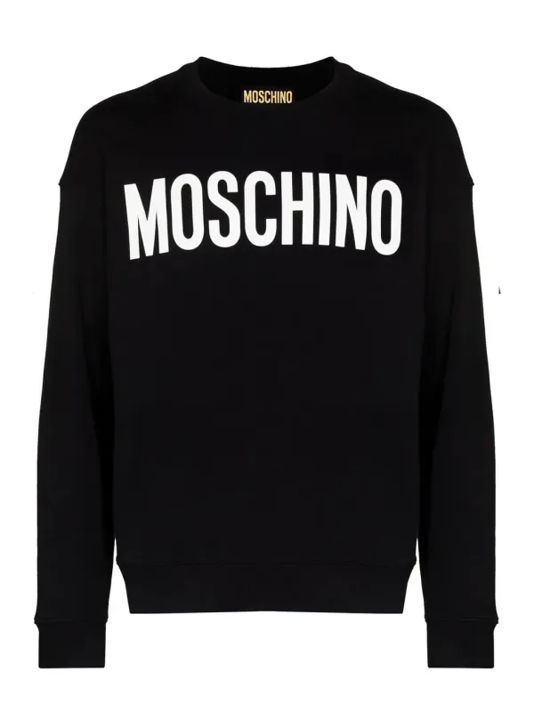 "Moschino Sweatshirts im Sale | Moschino Herren Fleece Sweatshirt Schwarz mit Druck online kaufen"|Planet-Deluxe