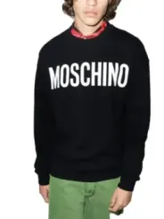 "Moschino Sweatshirts im Sale | Moschino Herren Fleece Sweatshirt Schwarz mit Druck online kaufen"|Planet-Deluxe
