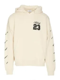 "Offwhite Herren Fleece Hoodie Beige - Perfekt für Herbst/Winter"