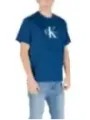 "Calvin Klein Jeans T-Shirts im Sale | Calvin Klein Jeans Herren T-Shirt Blau Druck Kurzarm online kaufen"|Planet-Deluxe