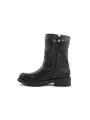 Schwarze Lederstiefelette mit Reißverschluss