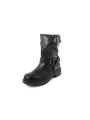 Schwarze Lederstiefeletten mit Riemen