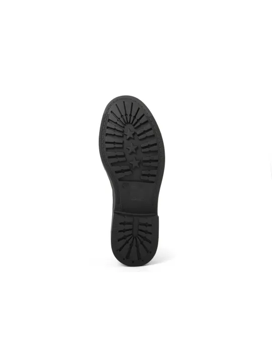 Schwarze Schuhsohle mit modernem Profil