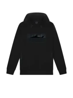 PaulShark Herren Fleece Hoodie Schwarz mit Sommerdruck