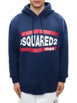 "Dsquared Herren Fleece Hoodie Blau - Frühjahr/Sommer"