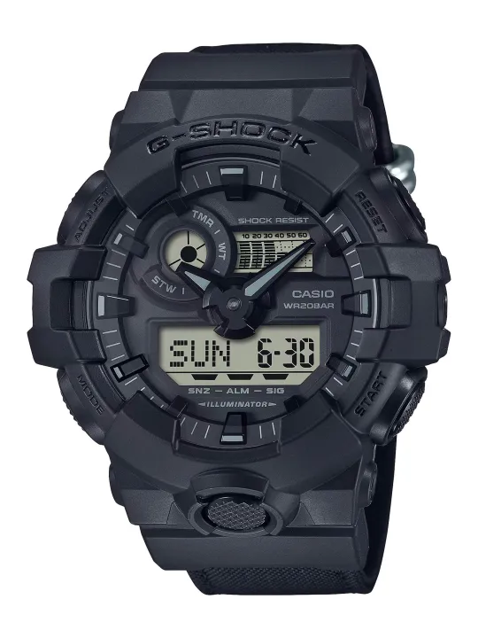 Schwarze digitale Casio Herrenuhr