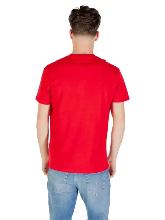 "Tommy Hilfiger Jeans T-Shirts im Sale | Tommy Hilfiger Herbst TShirt Rot Bio Baumwolle online kaufen"|Planet-Deluxe