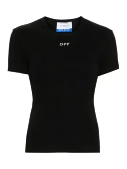 "Stylisches OffWhite Damen T-Shirt Schwarz mit Print"
