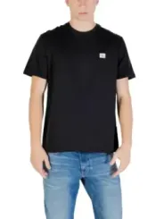 "Calvin Klein Jeans T-Shirts im Sale | Calvin Klein Herren T-Shirt Schwarz Herbst-Winter 100% Baumwolle online kaufen"|Planet-Deluxe