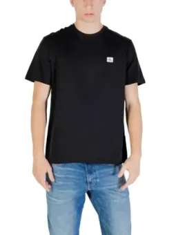 Calvin Klein Herren T-Shirt Schwarz 100% Baumwolle