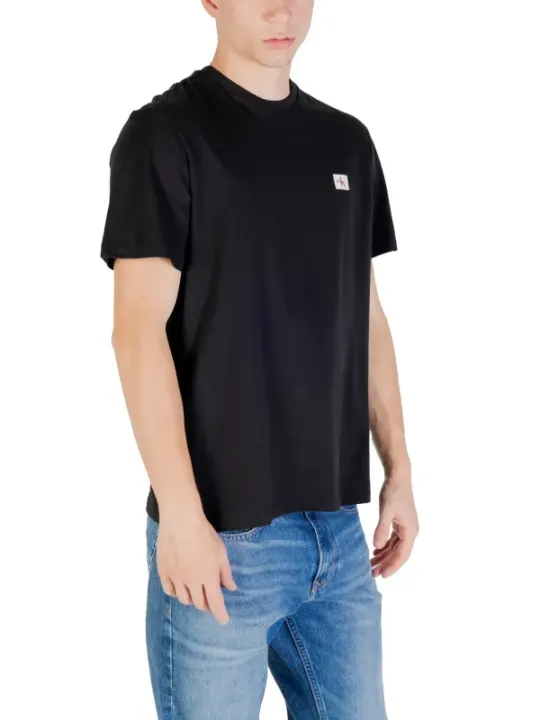 "Calvin Klein Jeans T-Shirts im Sale | Calvin Klein Herren T-Shirt Schwarz Herbst-Winter 100% Baumwolle online kaufen"|Planet-Deluxe