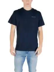 "Tommy Hilfiger Jeans T-Shirts im Sale | Tommy Hilfiger Herren TShirt Blau BioBaumwolle Kurzarm online kaufen"|Planet-Deluxe