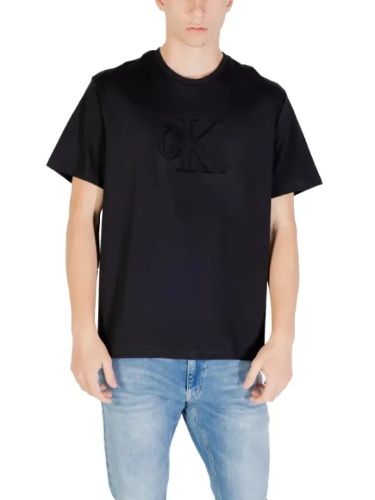 "Calvin Klein Jeans T-Shirts im Sale | Calvin Klein Herbst TShirt Schwarz Druck Kurzarm online kaufen"|Planet-Deluxe