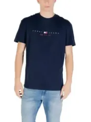 "Tommy Hilfiger Jeans T-Shirts im Sale | Tommy Hilfiger Herren TShirt Blau Druck Bio Baumwolle online kaufen"|Planet-Deluxe