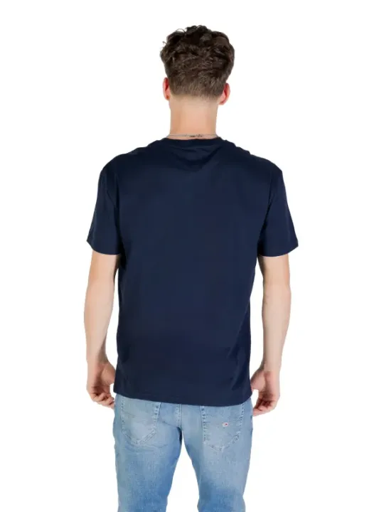 "Tommy Hilfiger Jeans T-Shirts im Sale | Tommy Hilfiger Herren TShirt Blau Druck Bio Baumwolle online kaufen"|Planet-Deluxe