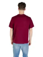 "Calvin Klein Jeans T-Shirts im Sale | Calvin Klein Herren Bordeaux Druck TShirt Herbst Winter online kaufen"|Planet-Deluxe