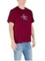 "Calvin Klein Jeans T-Shirts im Sale | Calvin Klein Herren Bordeaux Druck TShirt Herbst Winter online kaufen"|Planet-Deluxe