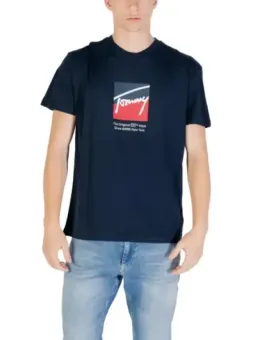 "Tommy Hilfiger Herren Bio Baumwolle T-Shirt Blau"