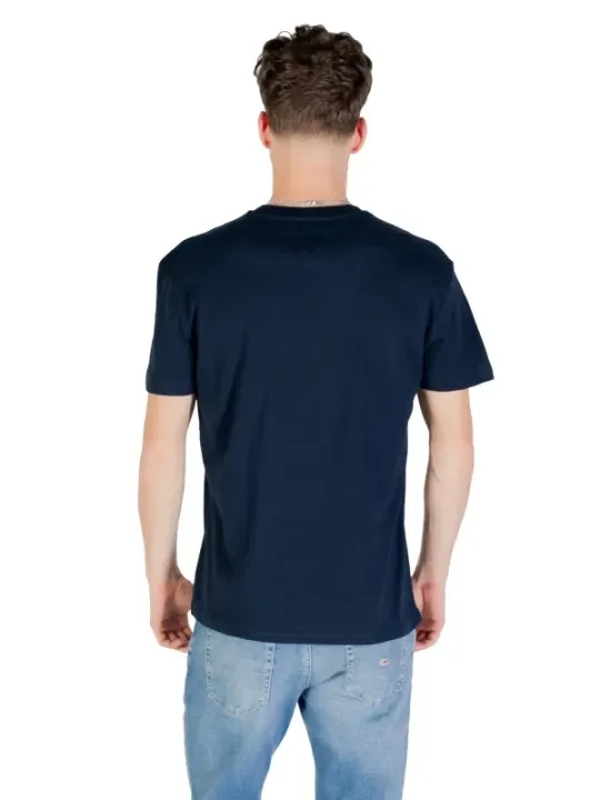 "Tommy Hilfiger Jeans T-Shirts im Sale | Tommy Hilfiger Herren Bio Baumwolle Druck TShirt Blau online kaufen"|Planet-Deluxe