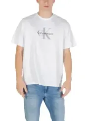 "Calvin Klein Jeans T-Shirts im Sale | Calvin Klein Herbst TShirt Herren Weiß Druck Kurzarm online kaufen"|Planet-Deluxe