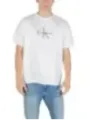 "Calvin Klein Jeans T-Shirts im Sale | Calvin Klein Herbst TShirt Herren Weiß Druck Kurzarm online kaufen"|Planet-Deluxe