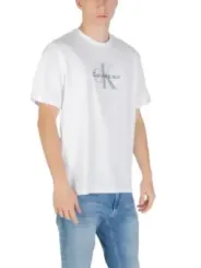 "Calvin Klein Jeans T-Shirts im Sale | Calvin Klein Herbst TShirt Herren Weiß Druck Kurzarm online kaufen"|Planet-Deluxe