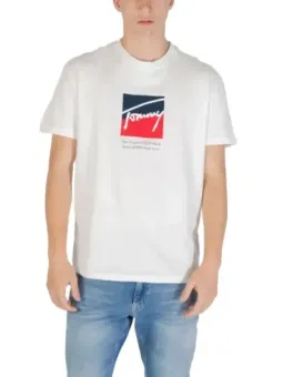 "Tommy Hilfiger Herren T-Shirt Beige Bio-Baumwolle Herbst"