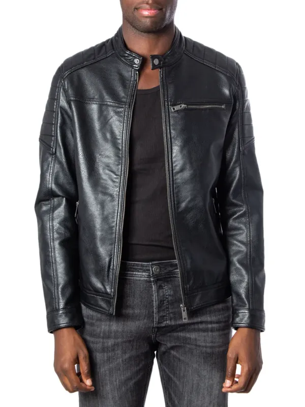 Schwarze Jack & Jones Lederjacke Schwarze Jack & Jones Lederjacke