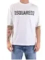 "Dsquared2 T-Shirts im Sale | Dsquared2 Herren Rundhals TShirt Weiß Druck Kurzarm online kaufen"|Planet-Deluxe