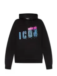 "Dsquared2 Sweatshirts im Sale | Dsquared2 Herren Fleece Hoodie Schwarz Herbst Winter online kaufen"|Planet-Deluxe