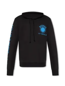 "Diesel Herren Fleece Hoodie Schwarz - Komfort & Stil"