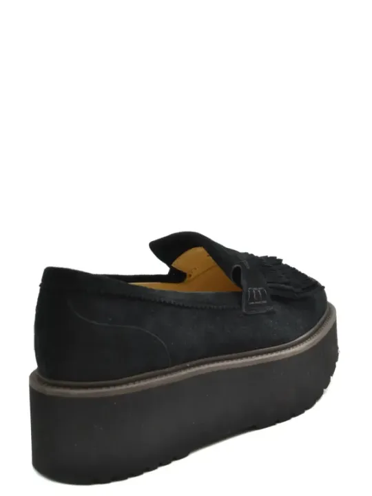 Schwarze Hogan Plattform Wildlederschuhe