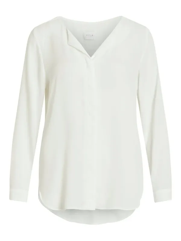 Weißes V-Ausschnitt-Bluse von Vila Weißes V-Ausschnitt-Bluse von Vila