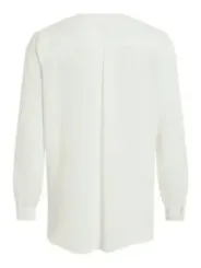 Elegante weiße Satinbluse mit V-Ausschnitt