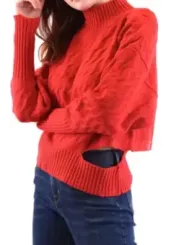 "Pinko Pullover im Sale | Pinko Damenpullover Rot Einfarbig Langarm Hoch  online kaufen"|Planet-Deluxe