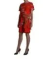 "Pinko Kleider im Sale | Pinko Damenkleid Rotdruck Kurzarm 100% Viskose online kaufen"|Planet-Deluxe