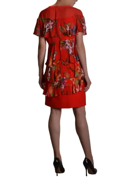 "Pinko Kleider im Sale | Pinko Damenkleid Rotdruck Kurzarm 100% Viskose online kaufen"|Planet-Deluxe