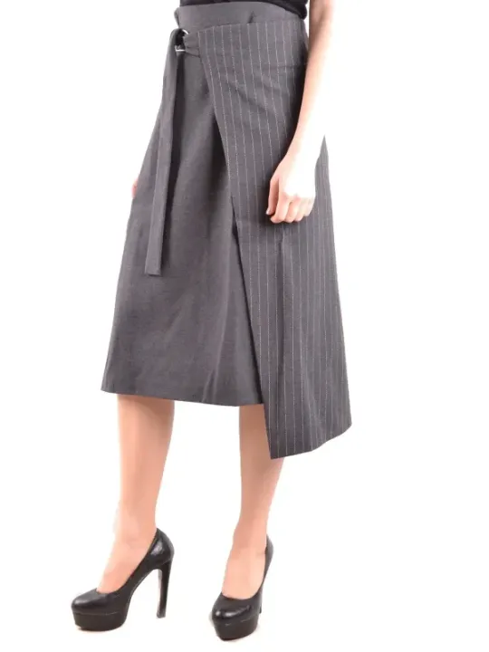 "Eleganter Pinko Damenrock Grau mit Schnalle für Herbst/Winter"