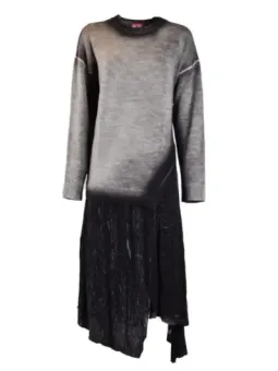 "Diesel Damen Herbstkleid Grau, Langarm, Modal"