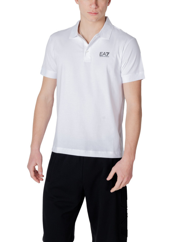 Weißes EA7 Polohemd mit Logo Weißes EA7 Polohemd mit Logo