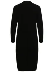 Schwarzes, knielanges Vila Kleid mit V-Ausschnitt